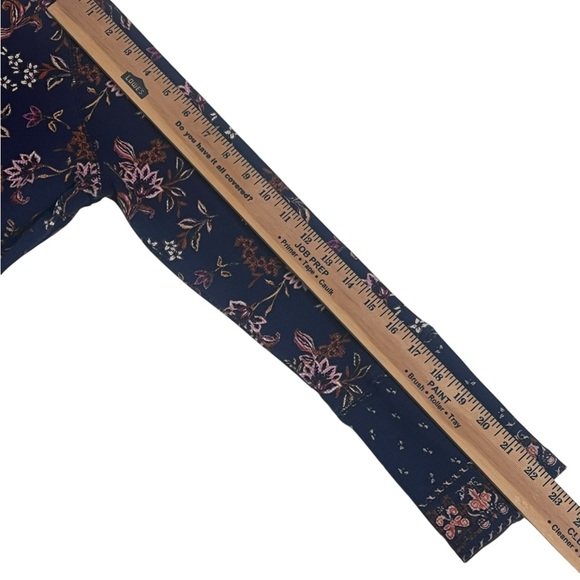 Sundance Waffle Knit Top Large Velvet Cuff Purple Floral Thermal Boho Prairie - Picture 8 of 12